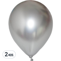 젤루뚝 메탈 파티 풍선 12.7cm x 100p + 25.4cm x 20p 세트, 은색, 2세트