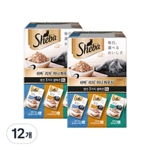 쉬바 고양이 미니 주식 파우치 35g 3종 x 2p 2세트, 생선, 12개