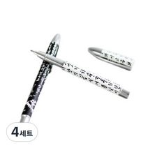 팔복상회 훈민정음 전통 기념품 볼펜 2p 세트, 블랙, 화이트, 4세트