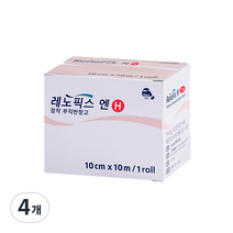 레노픽스 엔홀 10cm x 10m 부직포반창고 픽싱롤 천반창고, 4개