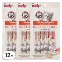 더캣츠 미니 베로베로젤 고양이 간식 5p, 닭 + 가다랑어 혼합맛, 50g, 12개
