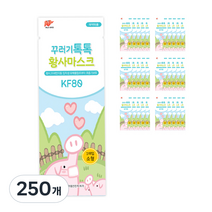 톡톡버디 꾸러기톡톡 황사마스크 흰색 소형 KF80, 1개입, 250개