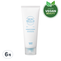 해피바스 마이크로미셀라 약산성 딥 클렌징 폼, 150g, 6개