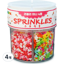 이홈베이킹 러블리 미니 4종 데코 스프링클, 48g, 4개