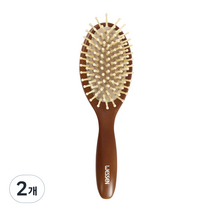 웨신 유로형 볼팁 헤어 브러쉬, 브라운, 2개