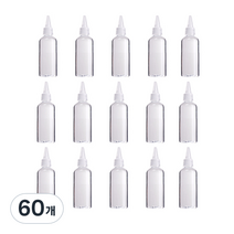 타이탄 뽀족캡 투명 소분 공병 30ml 뚜껑색상 랜덤발송, 60개