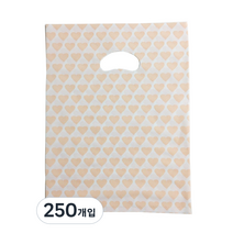 팩스타 펀칭 비닐 포장봉투 가로 25cm x 세로 35cm PE25, 작은하트, 250개입