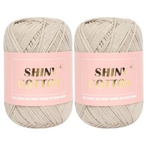샤이니코튼 뜨개실 2p, 03 라이트베이지, 2개