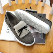 데이프릴 여성용 뽀글 리본 스니커즈형 단화