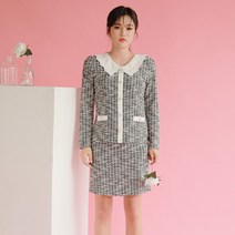 로미스토리 전체 밴딩 H라인 미디스커트