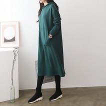 아이엠수 기모 후드 원피스