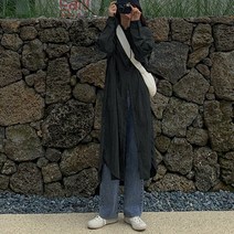 로렌하이 모딘 바스락 루즈핏 롱 셔츠 원피스