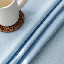 30수 면 에델 도트 패브릭 원단 300g 1361, 블루