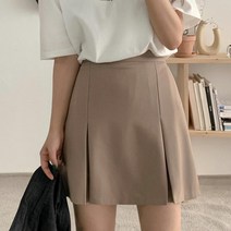 에이와비 첸핀턱 반밴딩 스커트