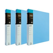 오렌지오피스 A4 3공 O링 클리어 바인더화일 40p, 스카이, 3개