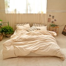 심플럭스 밀크 60수 고밀도 면 호텔 이불커버, 크림밀크