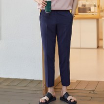 플레이즈 남성용 시원한착용감 뒷밴딩 9부 슬랙스
