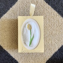 트레이드미 튤립 자수 답례 선물 타올 250g 면사, 옐로우, 1개