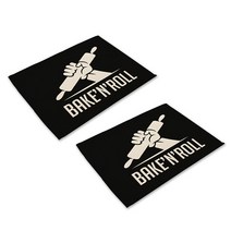 더플로우 모노톤 딜리셔스 쿠킹 클레스 린넨 테이블 매트 2p, 03, 42 x 32 cm