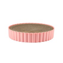 더플로우컴퍼니 예쁜 화분 위 고양이 소파 골판지 스크래쳐 31cm, 핑크, 1개