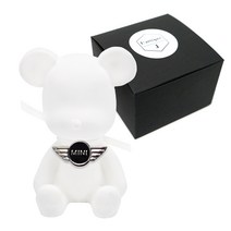 라띠크제이 엠블럼 베어 차량용 방향제 미니쿠퍼 화이트 + 리필 베이비파우더 5ml, 1세트