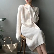 MA 소프트 니트 브이넥 미시 원피스