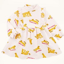 몰리멜리 여아용 주인공 치타 밍크 기모 원피스