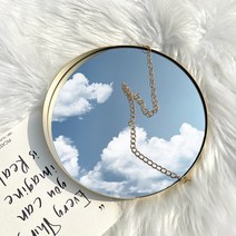 오르비 실레트 벽 거울, 아웃라인 색상 Perfect Gold / 후면 색상 Light Gold / 유리 Clear Glass