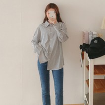 로미스토리 스트라이프 베이직 블라우스