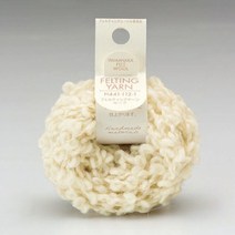하마나카 펠팅얀 곱슬 양모펠트실, 네추럴화이트, 10m