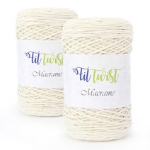 쎄비 필 트위스트 마크라메실 뜨개실 250g x 2p, 아이보리, 아이보리