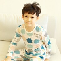 올챙이 아동용 도트블루 내의 상하 세트