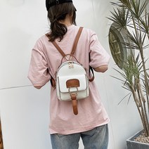 여성용 미니 라운드 버클 백팩