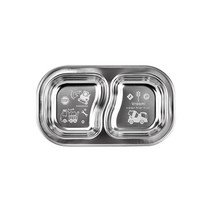 키친유 유아용 부릉부릉 스텐 2구 접시, 단품