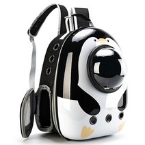 JINHO 반려동물 캐주얼 우주선 백팩, 펭귄 화이트