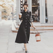 패션풀 여성용 로어브 셔츠 롱 원피스 26992