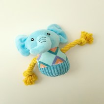 강아지 주주베이비 삑삑이 로프 장난감 15cm, 코끼리, 1개
