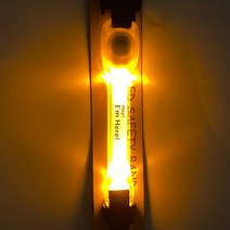 강아지 산책용품 야광목줄 커넥션 LED 나이트 목걸이 밴드, 옐로우, 1개