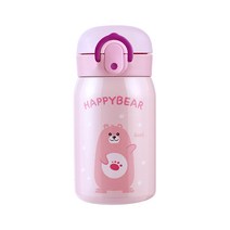 해피베어 원터치 보온보냉병, 핑크, 250ml