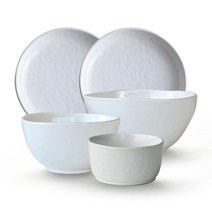자담 1인 혼밥 식기세트 5p, 화이트, 공기, 대접, 레머킨, 12cm 플레이트 2개