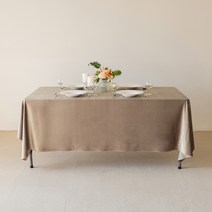 대성섬유 행사용 벨벳 루핑 테이블보, 810 베이지, 정사각(150 x 150 cm)