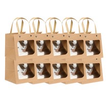 마켓감성 스마일 스퀘어 쇼핑백 반투명 10p, 브라운