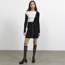 로켓런치 여성용 R WOOL ZIPPER POINT MIDI SKIRT
