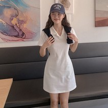 큐니걸스 오픈피케 반팔카라 원피스