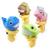 애들랜드 애니멀 미니 워터건 4종 세트, 혼합색상