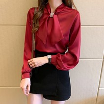 레몬소울 빅사이즈 토그 리본 블라우스