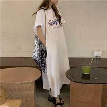 Snapple 반팔 롱 캐주얼 오버핏 임산부 원피스