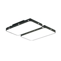 샤미즈 LED 스림 거실4등 타공 100W, 블랙