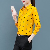 블랙101 여성용 스루키제 하트 슬림핏 셔츠 CH-2317053