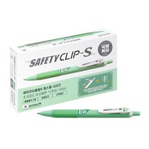 마이펜 세이프티클립 S 볼펜 0.5mm, 에메랄드그린, 12개